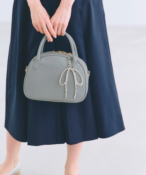 grove（グローブ）の「リボンチャーム2WAYボストン（ボストンバッグ・レディース・ライトブルー/ブラウン系その他/ライトベージュ/ブラック・00）」の4枚目の写真