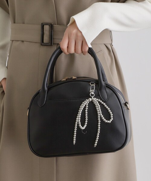 grove（グローブ）の「リボンチャーム2WAYボストン（ボストンバッグ・レディース・ライトブルー/ブラウン系その他/ライトベージュ/ブラック・00）」の2枚目の写真