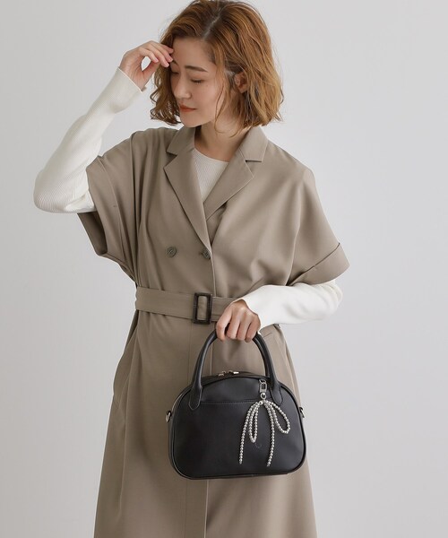 grove（グローブ）の「リボンチャーム2WAYボストン（ボストンバッグ・レディース・ライトブルー/ブラウン系その他/ライトベージュ/ブラック・00）」の5枚目の写真