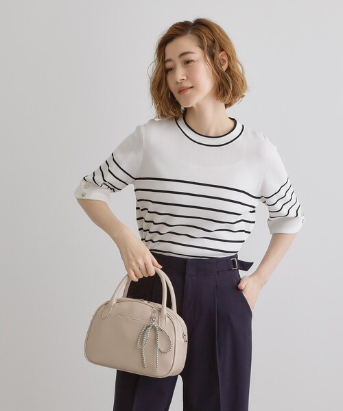 grove（グローブ）の「リボンチャーム2WAYボストン（ボストンバッグ・レディース・ライトブルー/ブラウン系その他/ライトベージュ/ブラック・00）」の7枚目の写真