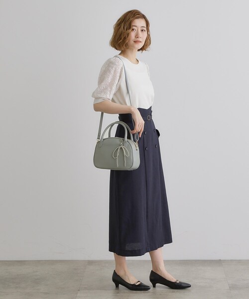 grove（グローブ）の「リボンチャーム2WAYボストン（ボストンバッグ・レディース・ライトブルー/ブラウン系その他/ライトベージュ/ブラック・00）」の13枚目の写真