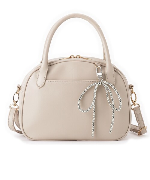 grove（グローブ）の「リボンチャーム2WAYボストン（ボストンバッグ・レディース・ライトブルー/ブラウン系その他/ライトベージュ/ブラック・00）」の16枚目の写真