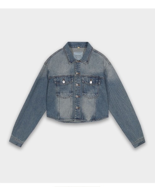 BEIDELLI（ベイデリー）の「[BELLIDE MADE] クロップドラウンドデニムシャツジャケット（デニムジャケット・レディース・ダークグレー/ブルー・FREE）」の18枚目の写真