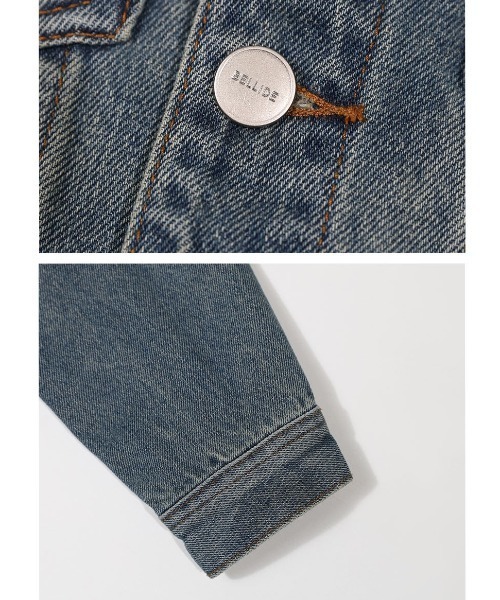 BEIDELLI（ベイデリー）の「[BELLIDE MADE] クロップドラウンドデニムシャツジャケット（デニムジャケット・レディース・ダークグレー/ブルー・FREE）」の22枚目の写真
