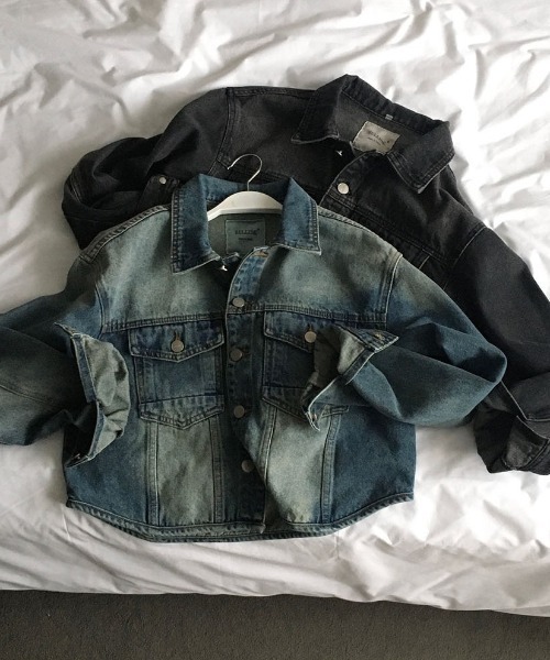 BEIDELLI（ベイデリー）の「[BELLIDE MADE] クロップドラウンドデニムシャツジャケット（デニムジャケット・レディース・ダークグレー/ブルー・FREE）」の9枚目の写真