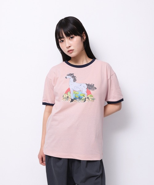 Common Noun(コモン ナウン)の「“HORSE” Tsuguya Ishii 半袖T(Tシャツ/カットソー・レディース・イエロー/ホワイト/杢グレー/ブラック/ピンク・M/L)」の5枚目の写真