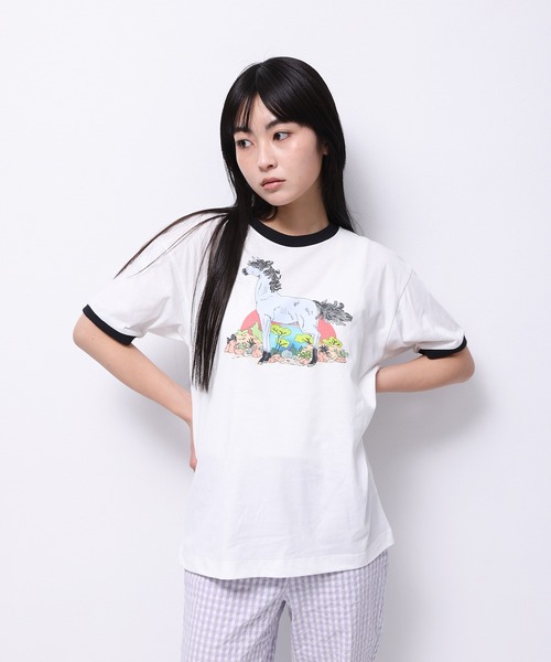 Common Noun(コモン ナウン)の「“HORSE” Tsuguya Ishii 半袖T(Tシャツ/カットソー・レディース・イエロー/ホワイト/杢グレー/ブラック/ピンク・M/L)」の11枚目の写真