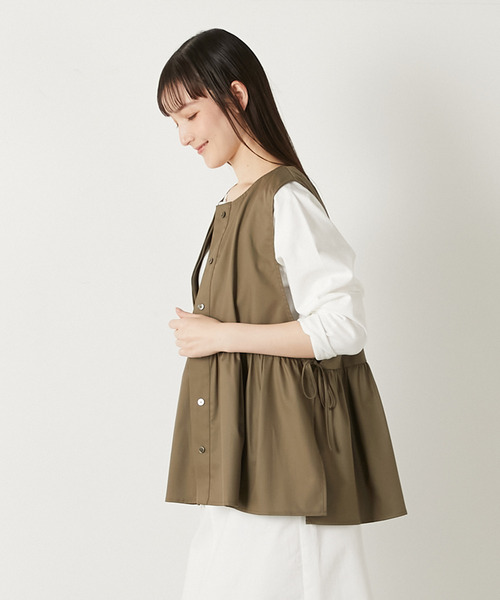 LOGEMENT DE CLAIRE（ロジュモンドクレール）の「ペプラムジレ（ベスト・レディース・モカ/ブラック/グレー・FREE）」の21枚目の写真