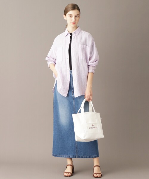 DRESSTERIOR（ドレステリア）の「【人気定番/ラミー100％】ガーメントダイラミーシャツ（シャツ/ブラウス・レディース・ホワイト/パープル/ブラウン系その他/サックスブルー・34/36/38）」の9枚目の写真