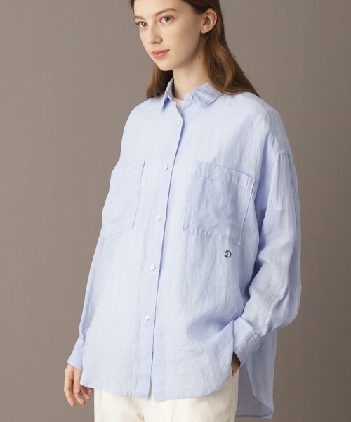 DRESSTERIOR（ドレステリア）の「【人気定番/ラミー100％】ガーメントダイラミーシャツ（シャツ/ブラウス・レディース・ホワイト/パープル/ブラウン系その他/サックスブルー・34/36/38）」の14枚目の写真