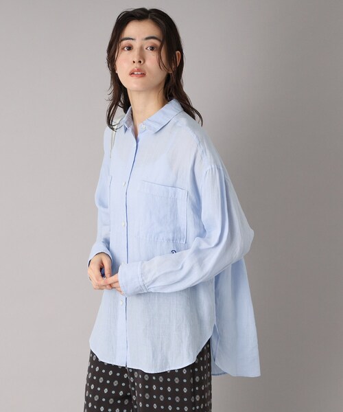 DRESSTERIOR（ドレステリア）の「【人気定番/ラミー100％】ガーメントダイラミーシャツ（シャツ/ブラウス・レディース・ホワイト/パープル/ブラウン系その他/サックスブルー・34/36/38）」の22枚目の写真