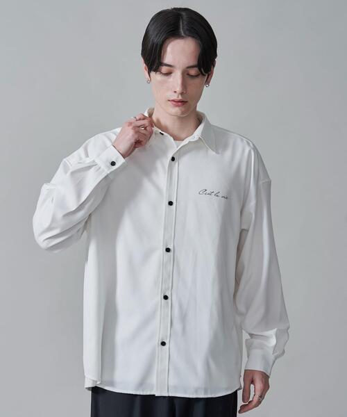 BROWNY（ブラウニー）の「BROWNY/アムンゼンワンポイントBIGロングスリーブシャツ（シャツ/ブラウス・メンズ・ホワイト/ブラック・MEDIUM/LARGE）」の15枚目の写真