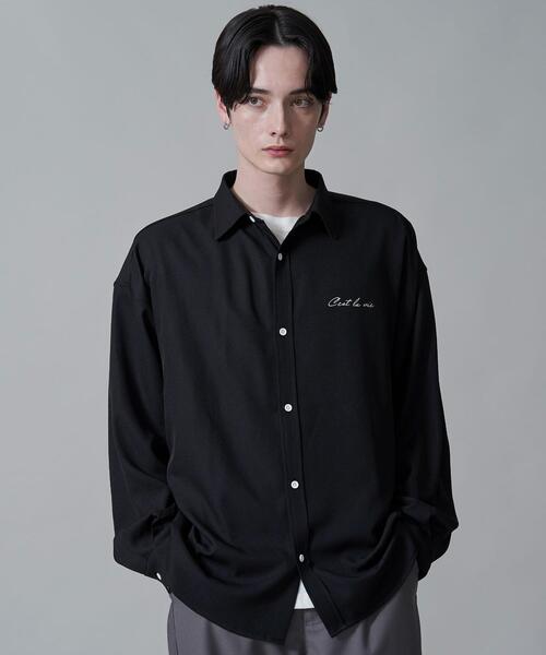BROWNY（ブラウニー）の「BROWNY/アムンゼンワンポイントBIGロングスリーブシャツ（シャツ/ブラウス・メンズ・ホワイト/ブラック・MEDIUM/LARGE）」の9枚目の写真