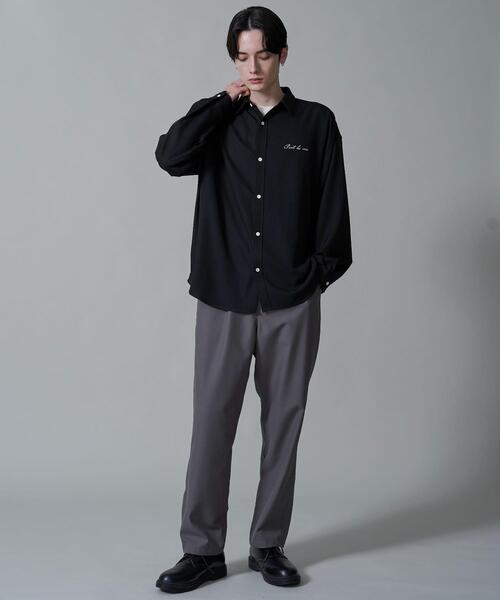 BROWNY（ブラウニー）の「BROWNY/アムンゼンワンポイントBIGロングスリーブシャツ（シャツ/ブラウス・メンズ・ホワイト/ブラック・MEDIUM/LARGE）」の3枚目の写真