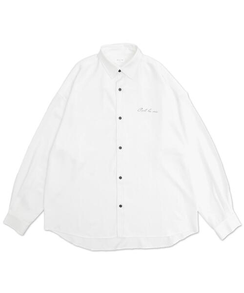 BROWNY（ブラウニー）の「BROWNY/アムンゼンワンポイントBIGロングスリーブシャツ（シャツ/ブラウス・メンズ・ホワイト/ブラック・MEDIUM/LARGE）」の4枚目の写真