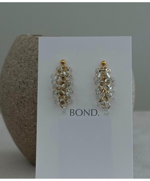tone(トーン)の「【BOND】Czech beads wisteria/クリア(MA)(ピアス(両耳用)・レディース・ゴールド・FREE)」の3枚目の写真