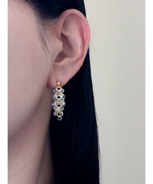 tone(トーン)の「【BOND】Czech beads wisteria/クリア(MA)(ピアス(両耳用)・レディース・ゴールド・FREE)」の7枚目の写真