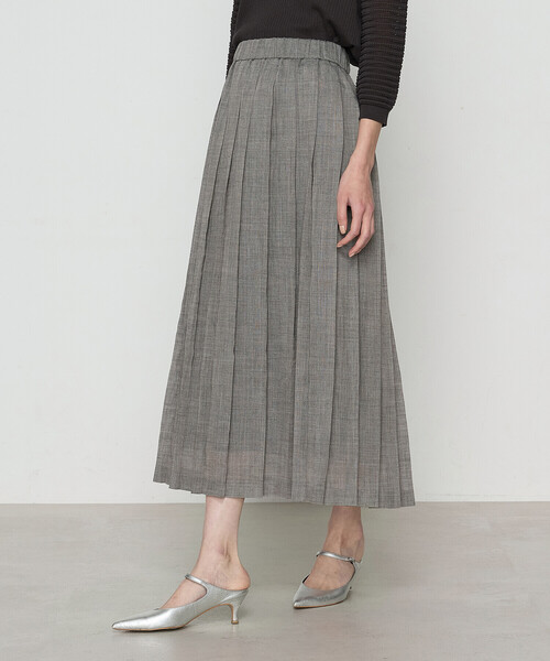 K.T KIYOKO TAKASE（キヨコタカセ）の「ラミー プリーツスカート（スカート・レディース・グリーン/チャコール・7号/9号）」の2枚目の写真