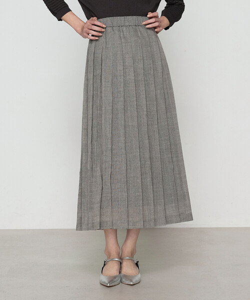 K.T KIYOKO TAKASE（キヨコタカセ）の「ラミー プリーツスカート（スカート・レディース・グリーン/チャコール・7号/9号）」の5枚目の写真