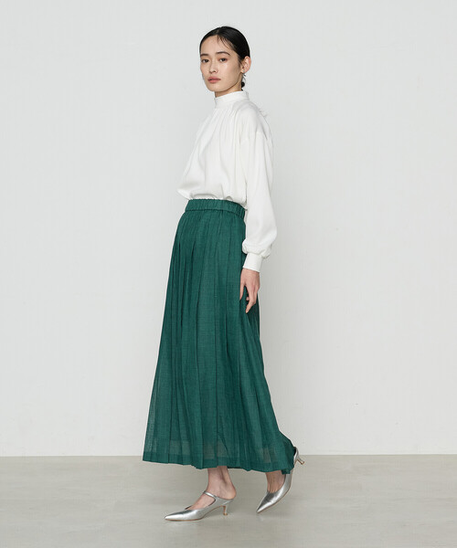 K.T KIYOKO TAKASE（キヨコタカセ）の「ラミー プリーツスカート（スカート・レディース・グリーン/チャコール・7号/9号）」の7枚目の写真
