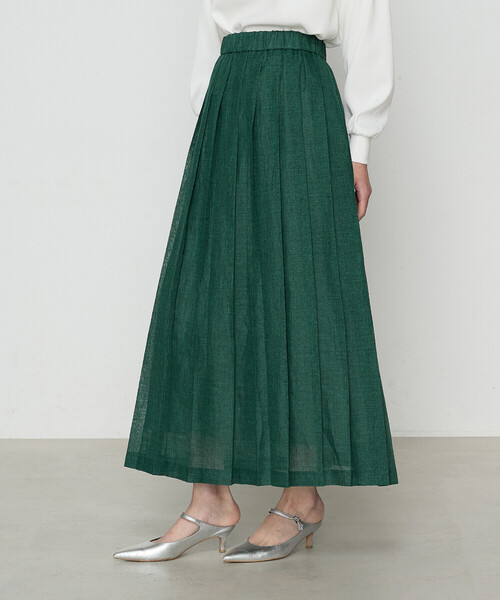 K.T KIYOKO TAKASE（キヨコタカセ）の「ラミー プリーツスカート（スカート・レディース・グリーン/チャコール・7号/9号）」の9枚目の写真