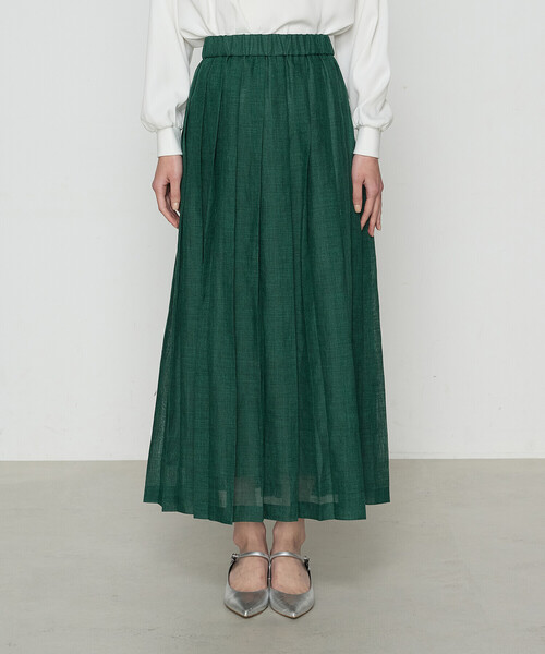 K.T KIYOKO TAKASE（キヨコタカセ）の「ラミー プリーツスカート（スカート・レディース・グリーン/チャコール・7号/9号）」の10枚目の写真