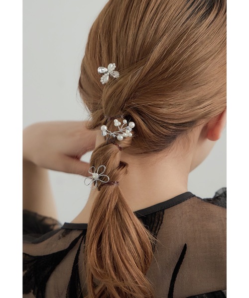 【airin】蝶々ヘアピン 3個、パールシール・パールピンセット ウェディングヘアアクセサリー 3点セット 蝶々 パールユーピン