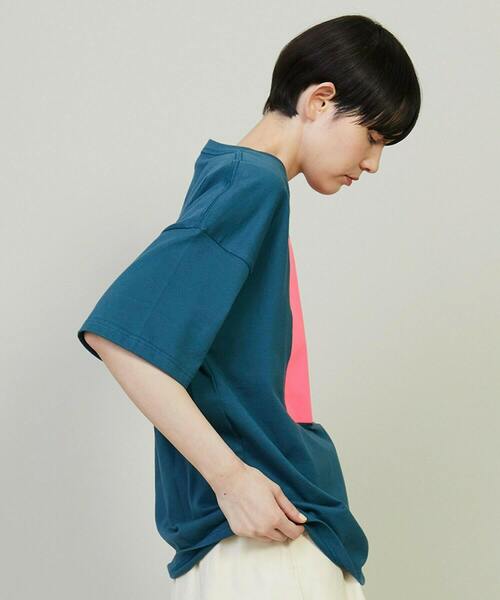 FRAPBOIS（フラボア）の「テイストT（Tシャツ/カットソー・レディース・ブルー/ホワイト/イエロー・1/2）」の6枚目の写真