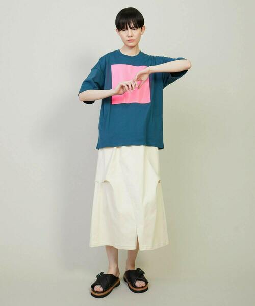 FRAPBOIS（フラボア）の「テイストT（Tシャツ/カットソー・レディース・ブルー/ホワイト/イエロー・1/2）」の10枚目の写真