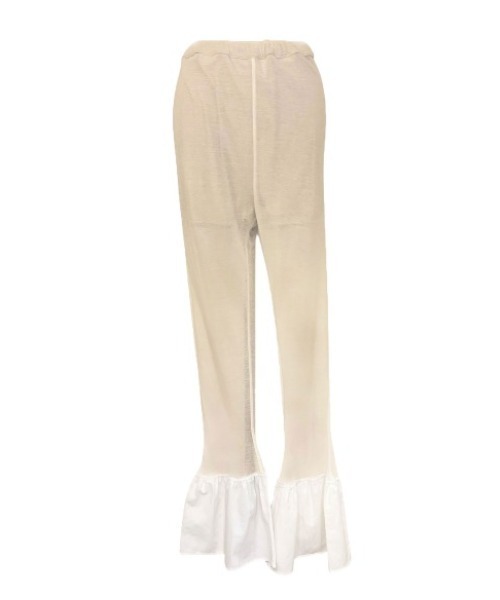 HONEY MI HONEY（ハニーミーハニー）の「sheer rib frill flare pants（その他パンツ・レディース・ホワイト/ブラック/ベージュ・FREE）」の3枚目の写真