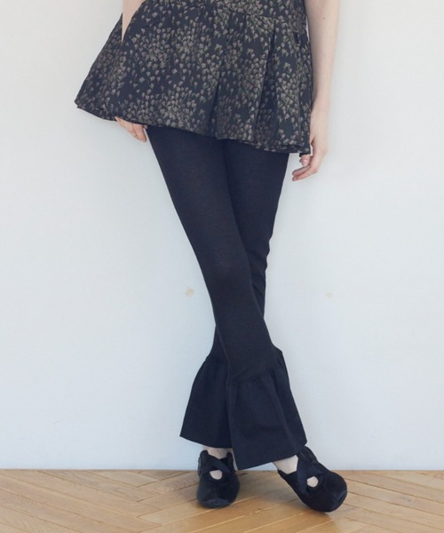 HONEY MI HONEY（ハニーミーハニー）の「sheer rib frill flare pants（その他パンツ・レディース・ホワイト/ブラック/ベージュ・FREE）」の2枚目の写真
