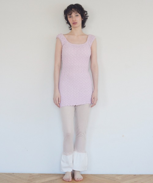 HONEY MI HONEY（ハニーミーハニー）の「sheer rib frill flare pants（その他パンツ・レディース・ホワイト/ブラック/ベージュ・FREE）」の5枚目の写真