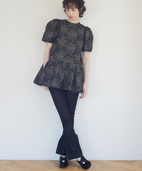 HONEY MI HONEY（ハニーミーハニー）の「sheer rib frill flare pants（その他パンツ・レディース・ホワイト/ブラック/ベージュ・FREE）」の7枚目の写真