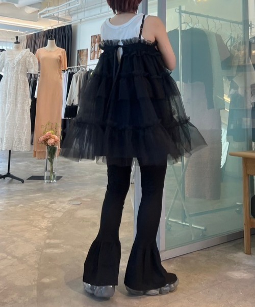 HONEY MI HONEY（ハニーミーハニー）の「sheer rib frill flare pants（その他パンツ・レディース・ホワイト/ブラック/ベージュ・FREE）」の10枚目の写真