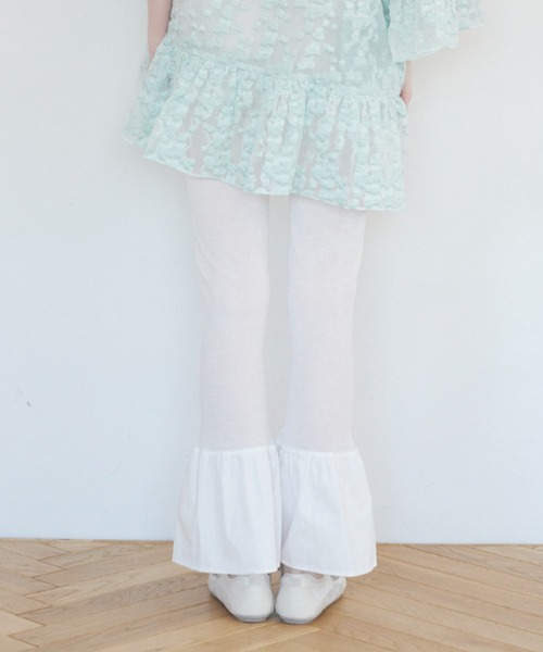 HONEY MI HONEY（ハニーミーハニー）の「sheer rib frill flare pants（その他パンツ・レディース・ホワイト/ブラック/ベージュ・FREE）」の13枚目の写真