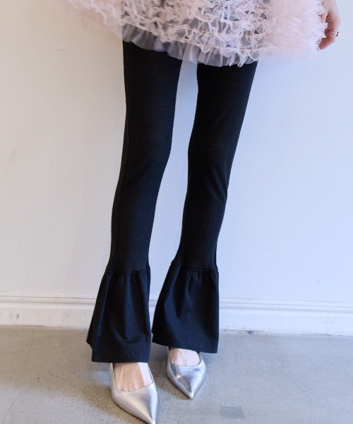 HONEY MI HONEY(ハニーミーハニー)の「sheer rib frill flare pants(その他パンツ・レディース・ホワイト/ブラック/ベージュ・FREE)」の19枚目の写真