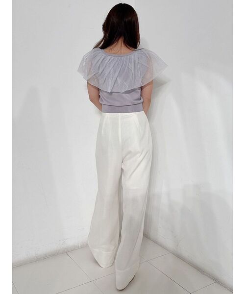 MERCURYDUO(マーキュリーデュオ)の「チュールドッキングカーデライクニット(ニット/セーター・レディース・ブラック/オフホワイト/ラベンダー・FREE)」の16枚目の写真