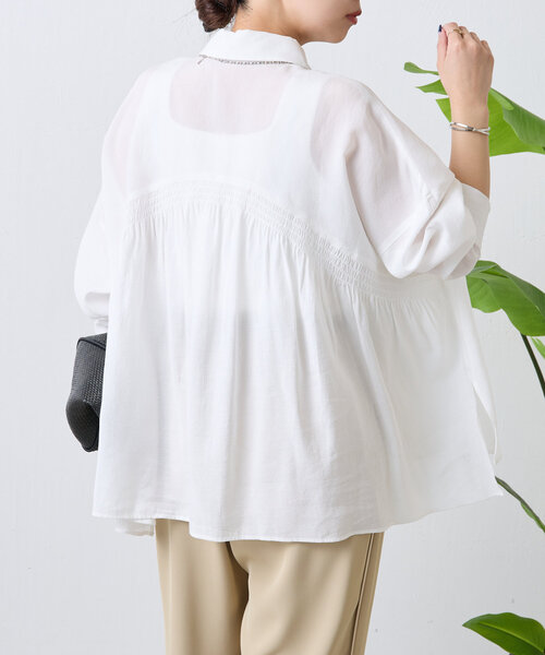 【コンビニ受取対応商品】 セール】【ドライタッチシャツ】バックカーブシャーリングシャツ トップス