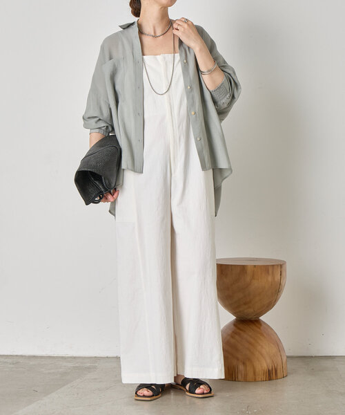 Jena espace merveilleux（ジェナ　エスパスメルヴェイユ）の「【着回し抜群／オールシーズン◎】バックカーブシャーリングシャツ（シャツ/ブラウス・レディース・パープル/グレー/オフホワイト/ライム/グレー系その他/パープル系その他/チャコールグレー/イエロー・FREE）」の18枚目の写真