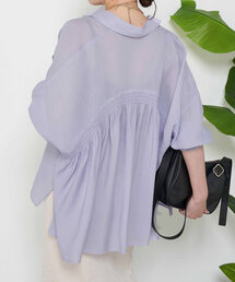 Jena espace merveilleux | 【ドライタッチシャツ】バックカーブシャーリングシャツ(シャツ/ブラウス)