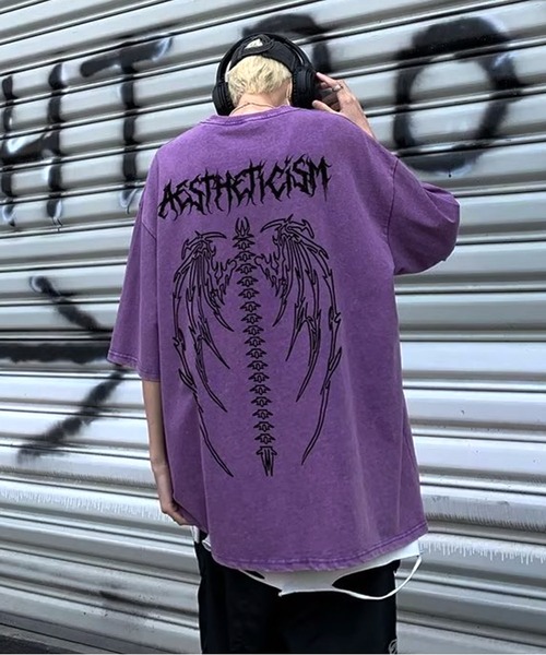 JOHNNY WOLF(ジョニーウルフ)の「SHAMSHEL バックプリント オーバーサイズ Tシャツ(Tシャツ/カットソー・メンズ・ブラック/パープル/ピンク・M/L/XL)」の10枚目の写真