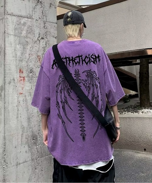 JOHNNY WOLF(ジョニーウルフ)の「SHAMSHEL バックプリント オーバーサイズ Tシャツ(Tシャツ/カットソー・メンズ・ブラック/パープル/ピンク・M/L/XL)」の11枚目の写真