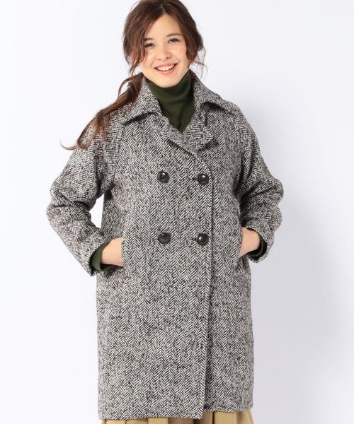 coen（コーエン）の「ループへリンボンコクーンコート◆（その他アウター・レディース・ダークブラウン/ネイビー・MEDIUM/LARGE）」の2枚目の写真