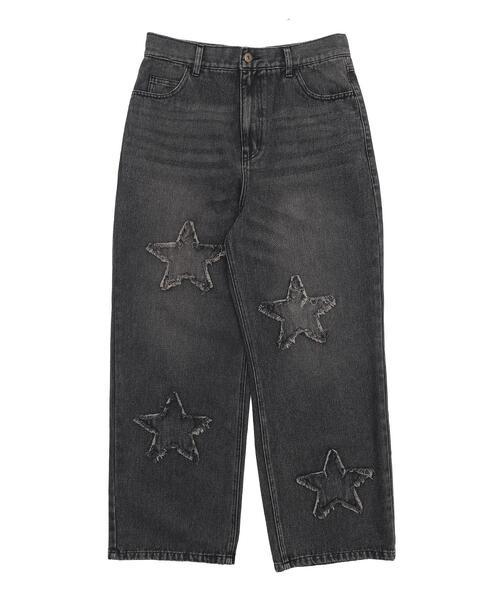 WEGO(ウィゴー)の「WEGO/スターモチーフオーバーダイバギーパンツ(デニムパンツ・メンズ・ブラック/ブルー・MEDIUM/LARGE)」の16枚目の写真