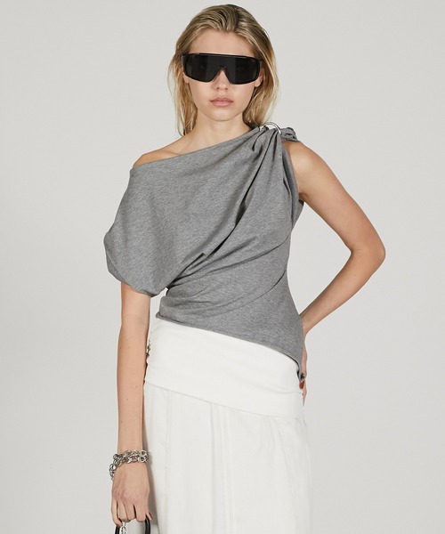 トップス PRANK PROJECT BustierLayeredLaceTrimTop 2WAYカットアウトトップ / 2WAY Cut Out Top（Tシャツ
