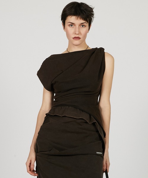 prank project ラッフルヘムアシメトップ ホワイト PRANKPROJECT