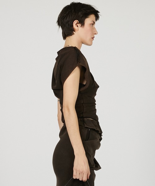 PRANK PROJECT（プランクプロジェクト）の「ツイストアシメトップ / Twisted Asymmetrical Top（その他トップス・レディース・グレー/チャコールグレー/ホワイト・FREE）」の19枚目の写真