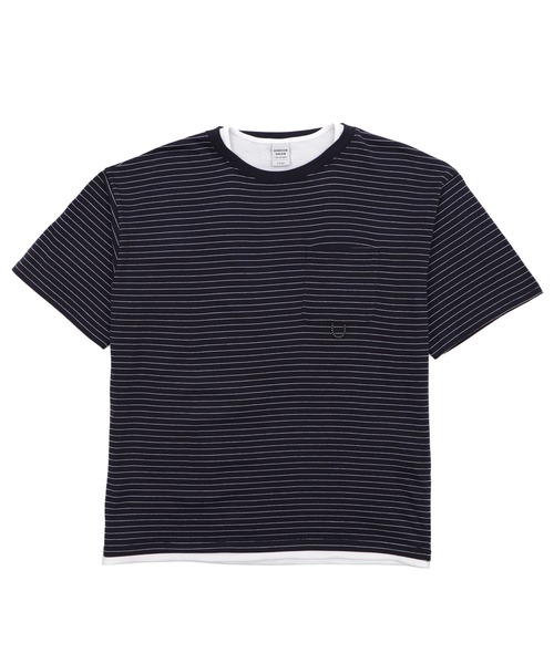 WEGO(ウィゴー)の「WEGO/マイクロボーダーワッフルフェイクT(Tシャツ/カットソー・メンズ・ホワイト/ネイビー/ブラック・LARGE/MEDIUM)」の3枚目の写真