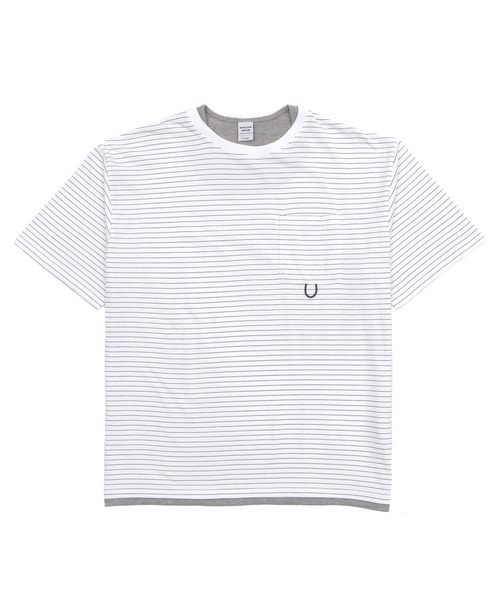 WEGO(ウィゴー)の「WEGO/マイクロボーダーワッフルフェイクT(Tシャツ/カットソー・メンズ・ホワイト/ネイビー/ブラック・LARGE/MEDIUM)」の1枚目の写真