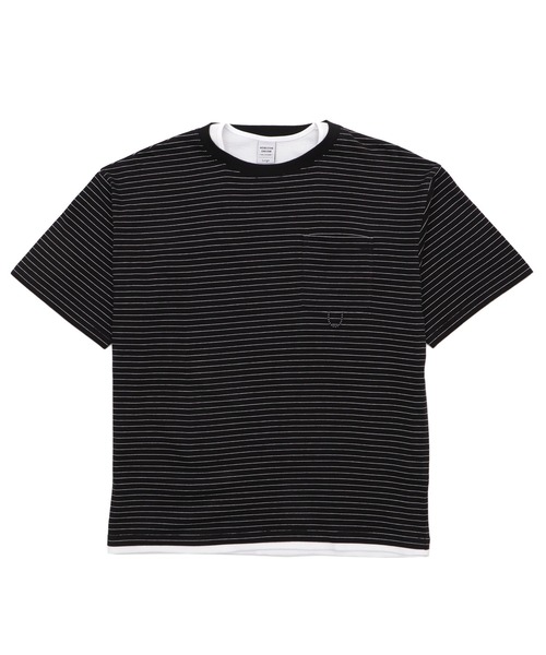 WEGO(ウィゴー)の「WEGO/マイクロボーダーワッフルフェイクT(Tシャツ/カットソー・メンズ・ホワイト/ネイビー/ブラック・LARGE/MEDIUM)」の2枚目の写真